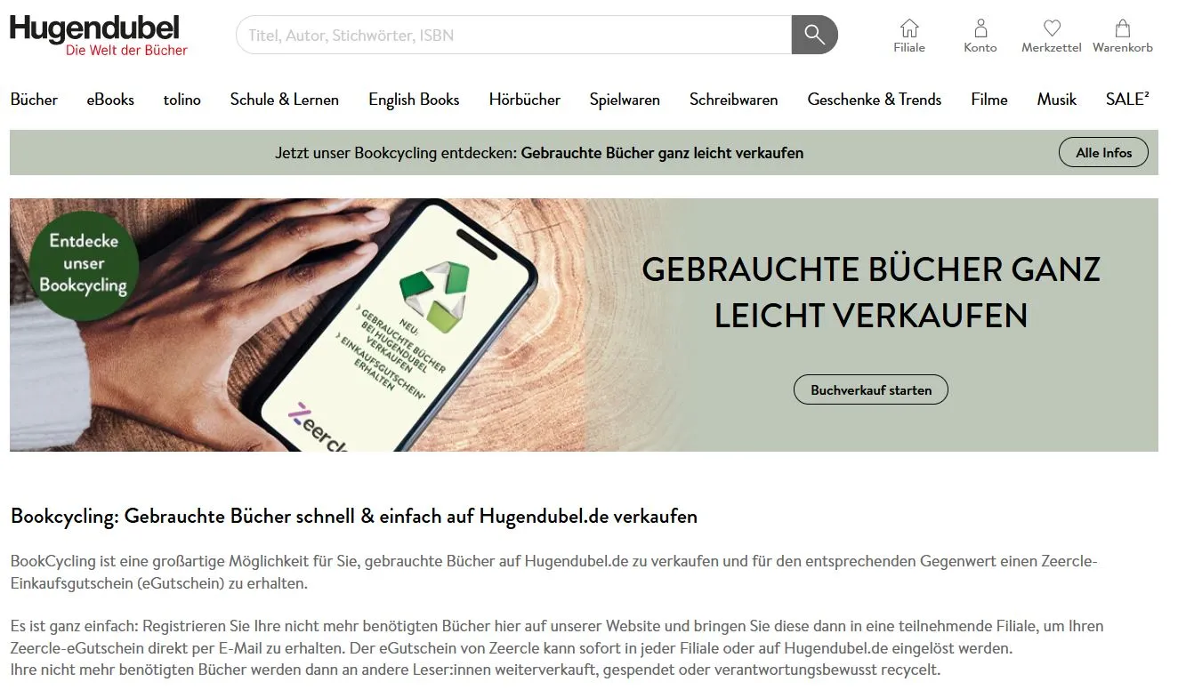 Beitrag zu Verbesserung der Kreislaufwirtschaft im Buchhandel