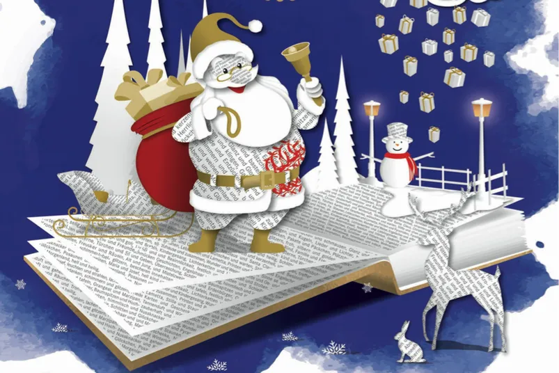 Der Weihnachtsmann bringt bei Hugendubel Geschenke