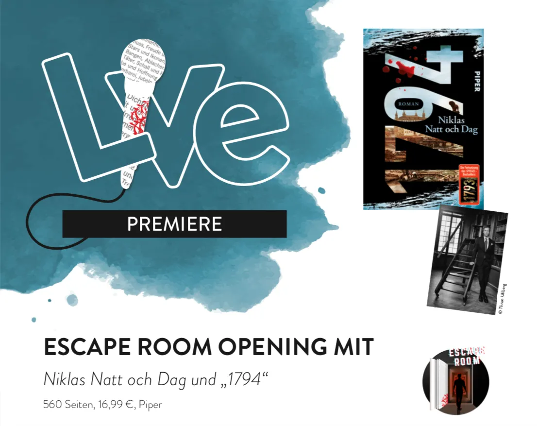 Einladung zur Eröffnung des Escape Rooms „1794“ bei Hugendubel am Stachus