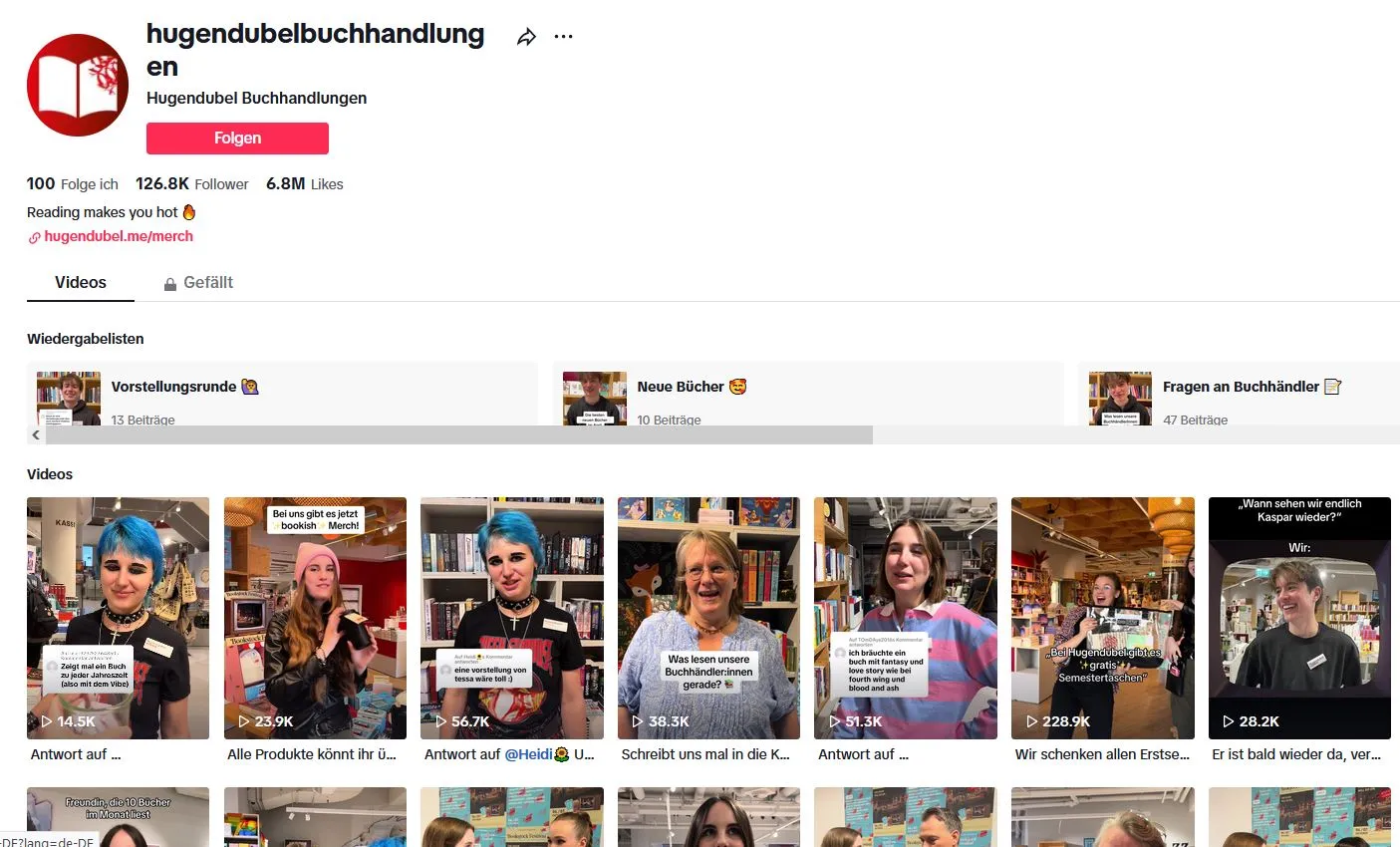 Hugendubel etabliert seinen TikTok Kanal als derzeit erfolgreichsten der Buchbranche